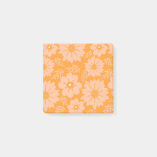 Post-it® Motif à fleurs orange Fuzz Vintage rétro