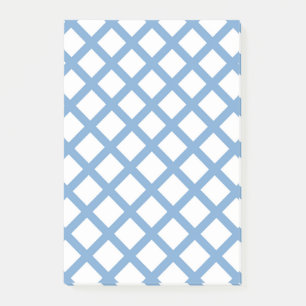 Post-it® Motif à rayures diamantées en arlequin bleu blanc