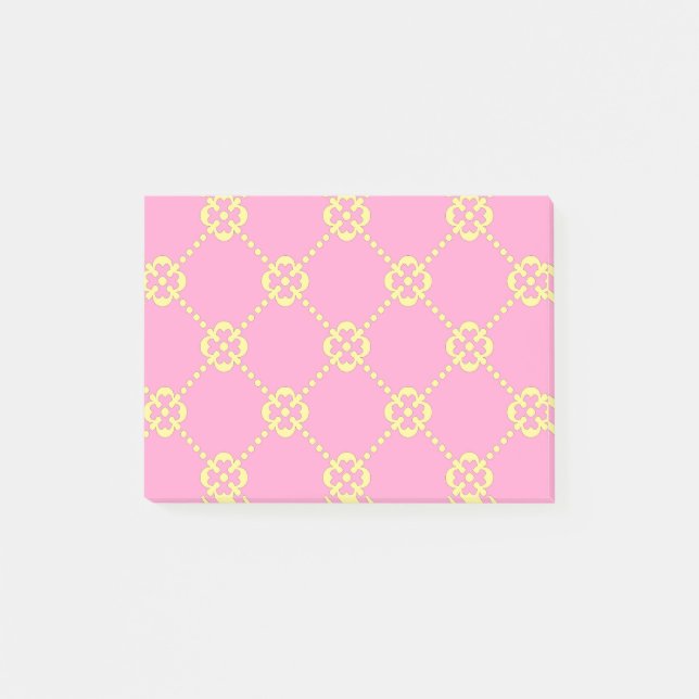 Post-it® Motif abstrait rose et jaune (Devant)