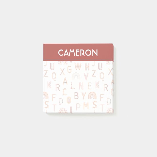 Post-it® Motif Alphabet arc-en-ciel amusant (Devant)