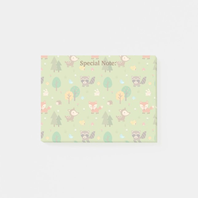 Post-it® Motif Animaux de Forêt Mignon pour Enfants (Devant)