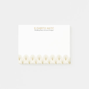 Post-it® Motif Art déco géométrique blanc et or