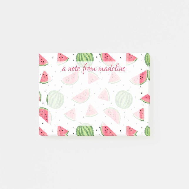 Post-it® Motif au néon de pastèques d'aquarelle (Devant)