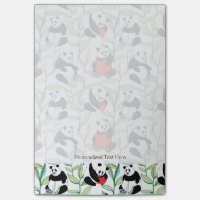 motif aux charmants pandas aux coeurs