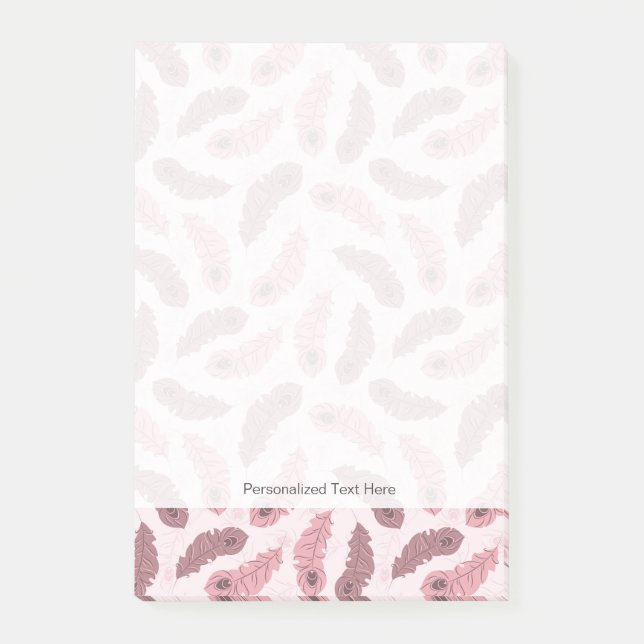 Post-it® motif avec des plumes de paon (Devant)