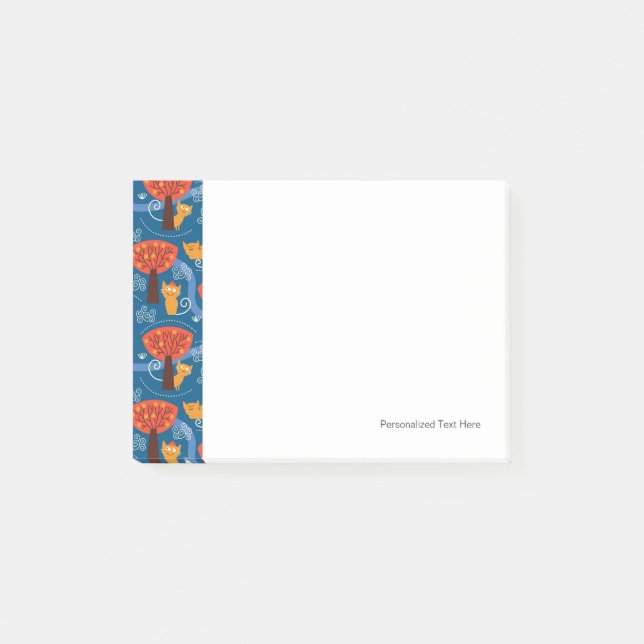 Post-it® motif avec les chats et les oiseaux mignons (Devant)