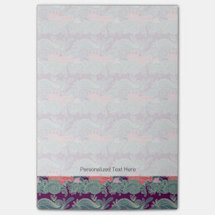 Post-it® Motif avec les poissons et la vague pourpre