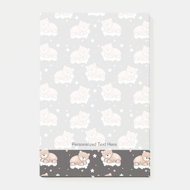 Post-it® motif avec petit ours couchant (Devant)