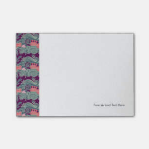 Post-it® Motif Avec Poisson Et Vague Violette