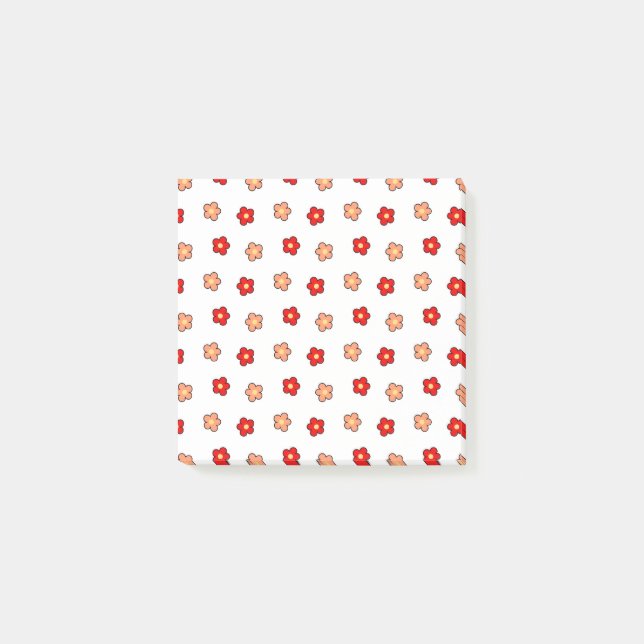 Post-it® Motif blanc Preppy rose Flower Arrière - plan (Devant)