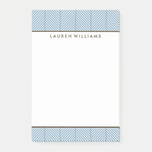 Post-it® Motif bleu clair Herringbone