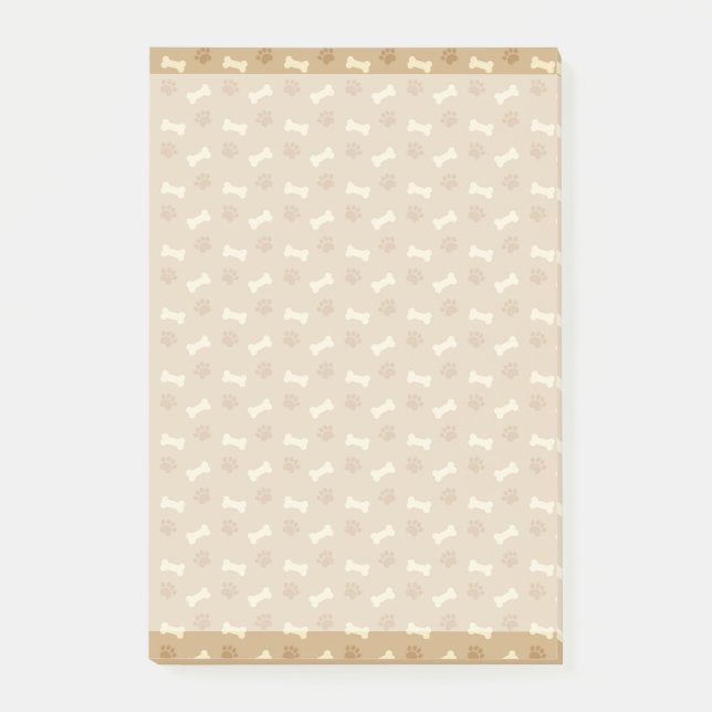Post-it® Motif Brown d'os d'empreinte de patte (Devant)