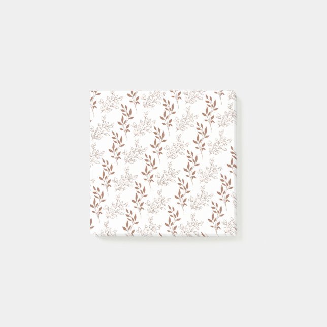 Post-it® Motif Brown rouge rétro Vintage feuille (Devant)