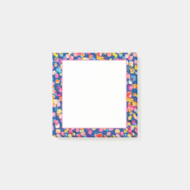 Post-it® Motif carré abstrait peint de couleurs vives (Devant)