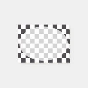 Post-it® Motif Carré d'échecs - noir + votre arrière - plan