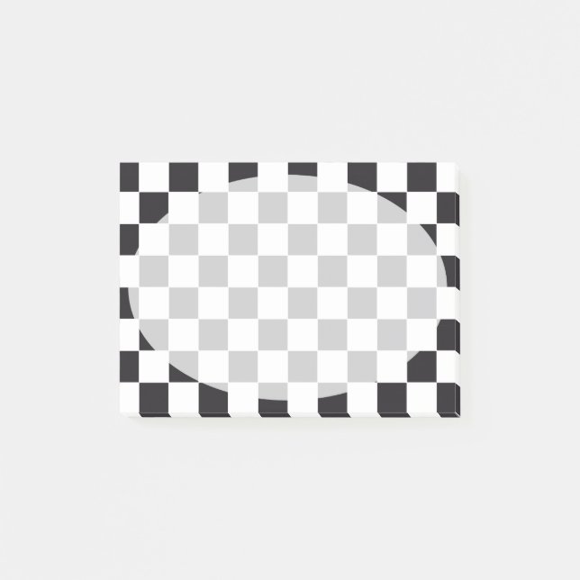 Post-it® Motif Carré d'échecs - noir + votre arrière - plan (Devant)