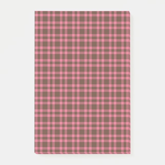 Post-it® Motif carreaux rose marron (Devant)