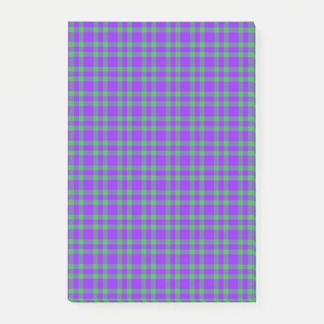 Post-it® Motif carreaux vert et violet (Devant)