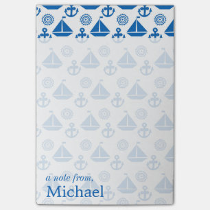Post-it® Motif Cartoon Sail Boat Ajouter votre nom
