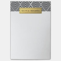 Motif Chevron Black & Gold Faux Foil