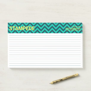 Post-it® Motif chevron vert aqua jaune coloré
