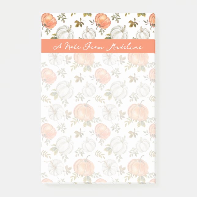 Post-it® Motif Citrouille d'aquarelle d'automne (Devant)