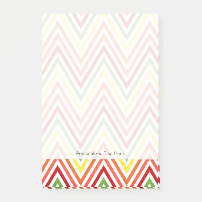 Post-it® Motif coloré de Zigzag Chevron (Devant)