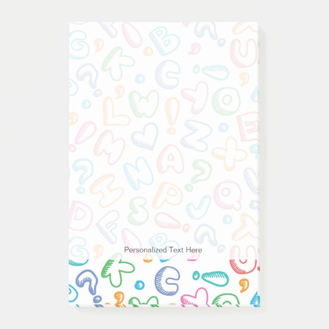 Post-it® motif d'alphabet (Devant)