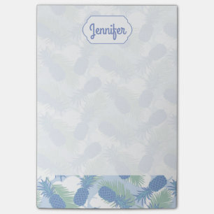 Post-it® Motif d'ananas tropical Pastel Ajouter votre nom