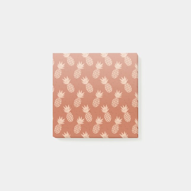 Post-it® Motif d'ananas tropique Terracotta & Peach (Devant)