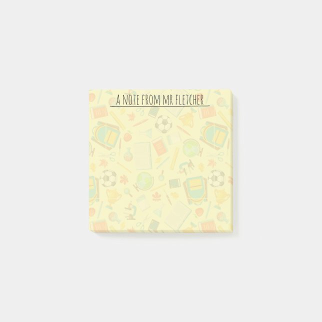 Post-it® Motif d'approvisionnement scolaire personnalisé (Devant)