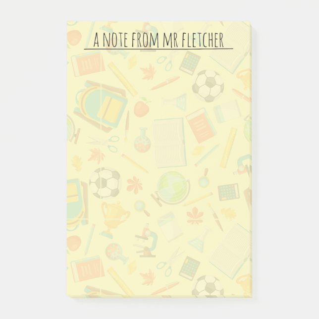 Post-it® Motif d'approvisionnement scolaire personnalisé (Devant)