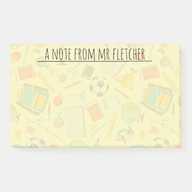 Post-it® Motif d'approvisionnement scolaire personnalisé (Devant)