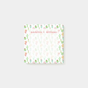 Post-it® Motif d'aquarelle Cactus Pastel
