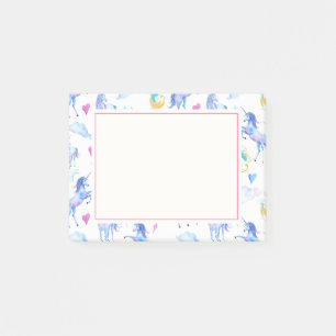 Post-it® Motif d'aquarelle magique Unicorn Design Imaginair