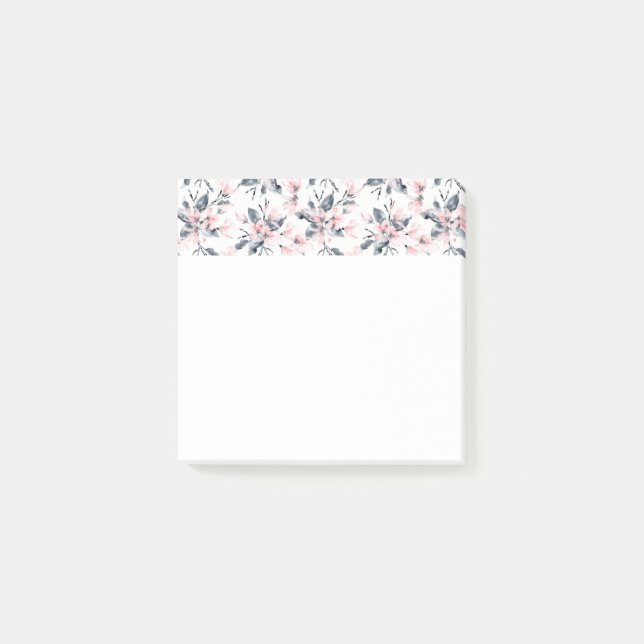 Post-it® Motif d'aquarelle rose et gris (Devant)