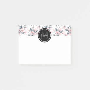 Post-it® Motif d'aquarelle rose et gris