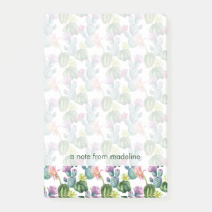 Post-it® Motif d'art de cactus d'aquarelle