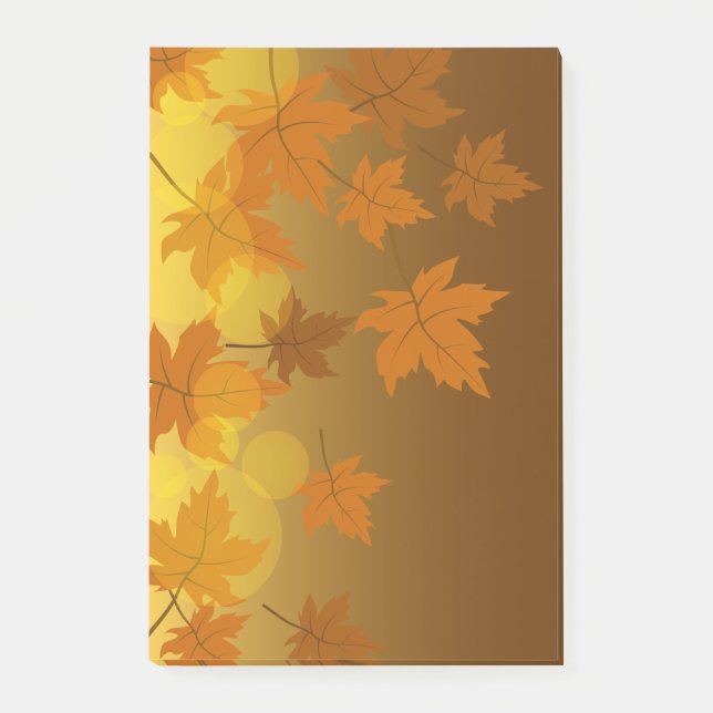 Post-it® Motif d'automne avec feuilles d'érable en chute et (Devant)