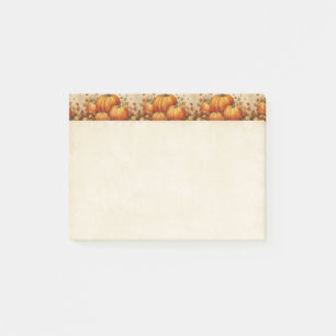Post-it® Motif d'automne rustique Citrouille orange