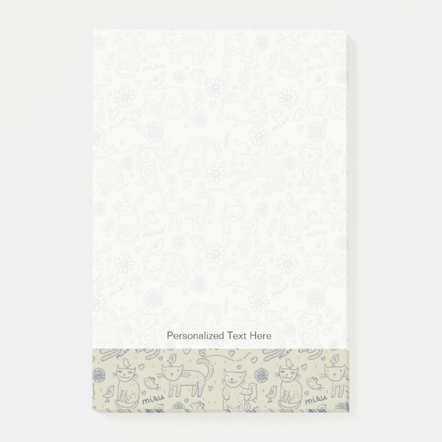 Post-it® Motif de bande dessinée avec les chats drôles (Devant)