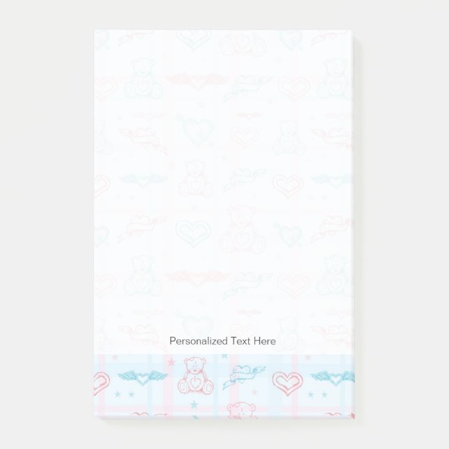 Post-it® motif de bébé avec l'ours de nounours (Devant)