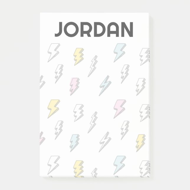 Post-it® Motif de boulon de foudre à doodle mignon (Devant)