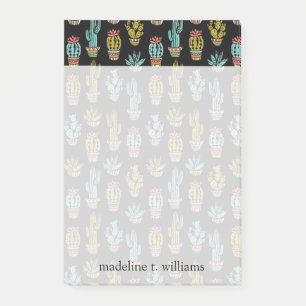 Post-it® Motif de cactus de grunge foncé