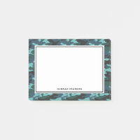 Motif de Camouflage moderne Nom Black Post-it Note