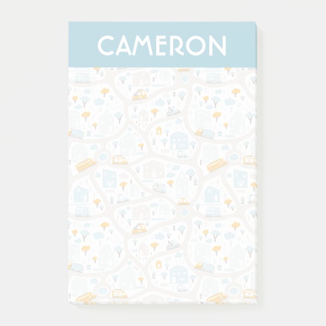 Post-it® Motif de carte de quartier de Cute Pastel (Devant)