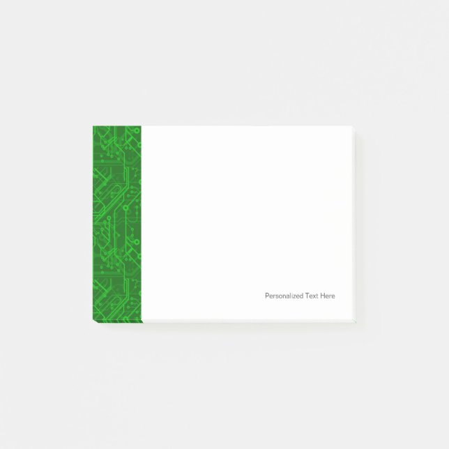 Post-it® Motif de carte électronique de vert (Devant)