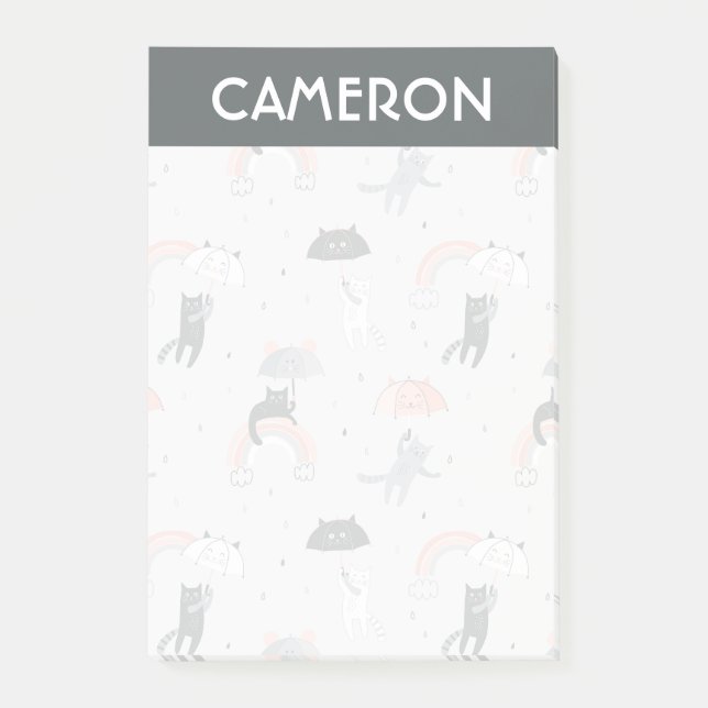 Post-it® Motif de chats à plume (Devant)