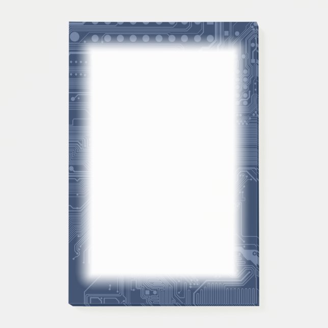 Post-it® Motif de circuit Geek bleu (Devant)