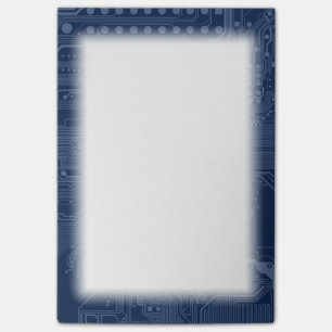 Post-it® Motif de circuit Geek bleu